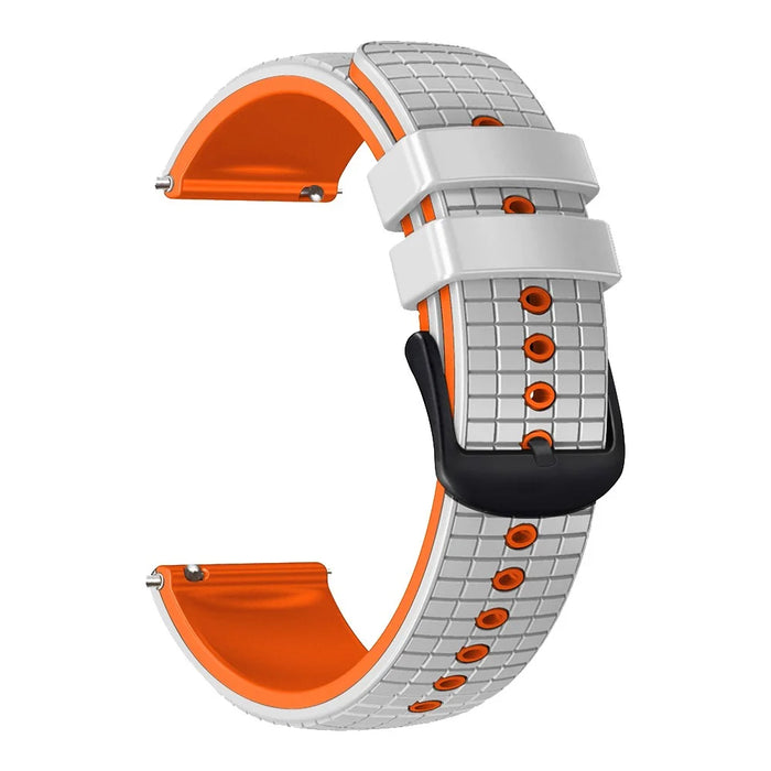For Huami Amazfit GTS4 Mini / GTS3 / GTS2 2E Watch Strap 20mm Grids Texture Silicone Watch Band - White / Orange - 2
