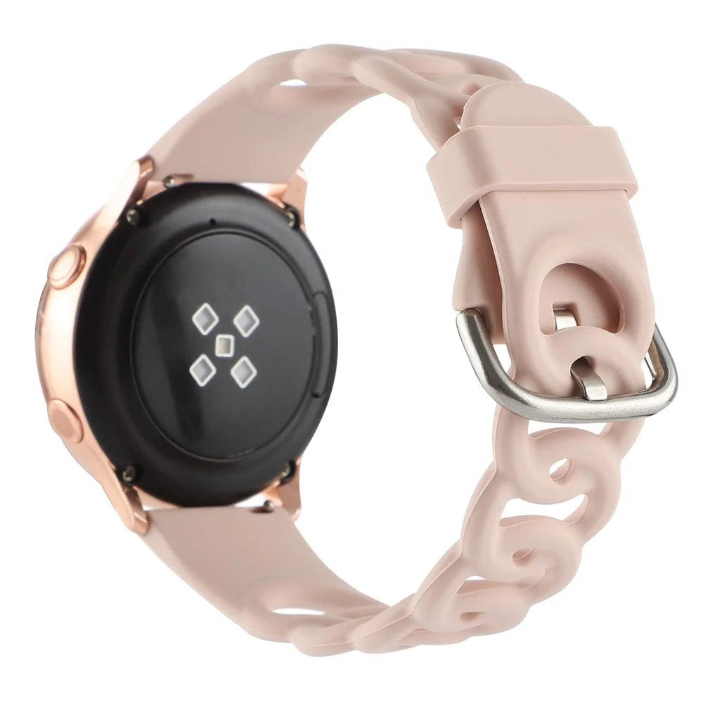 For Huami Amazfit GTS4 Mini / GTS3 / GTS 2e / GTS 2 mini Silicone Watch Strap 20mm Donut Hollow Watch Band - Pink - 1