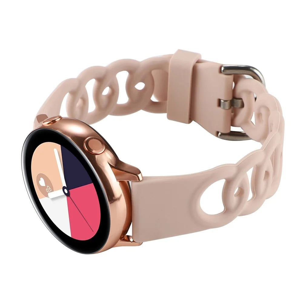 For Huami Amazfit GTS4 Mini / GTS3 / GTS 2e / GTS 2 mini Silicone Watch Strap 20mm Donut Hollow Watch Band - Pink - 4