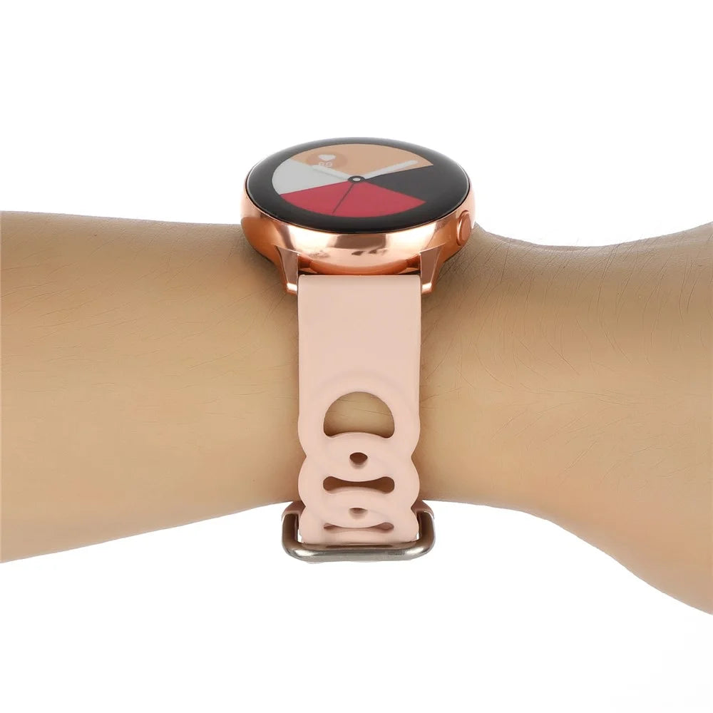 For Huami Amazfit GTS4 Mini / GTS3 / GTS 2e / GTS 2 mini Silicone Watch Strap 20mm Donut Hollow Watch Band - Pink - 6