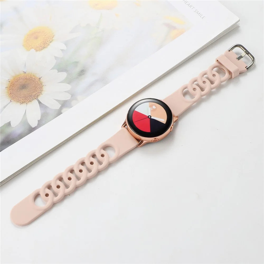 For Huami Amazfit GTS4 Mini / GTS3 / GTS 2e / GTS 2 mini Silicone Watch Strap 20mm Donut Hollow Watch Band - Pink - 7