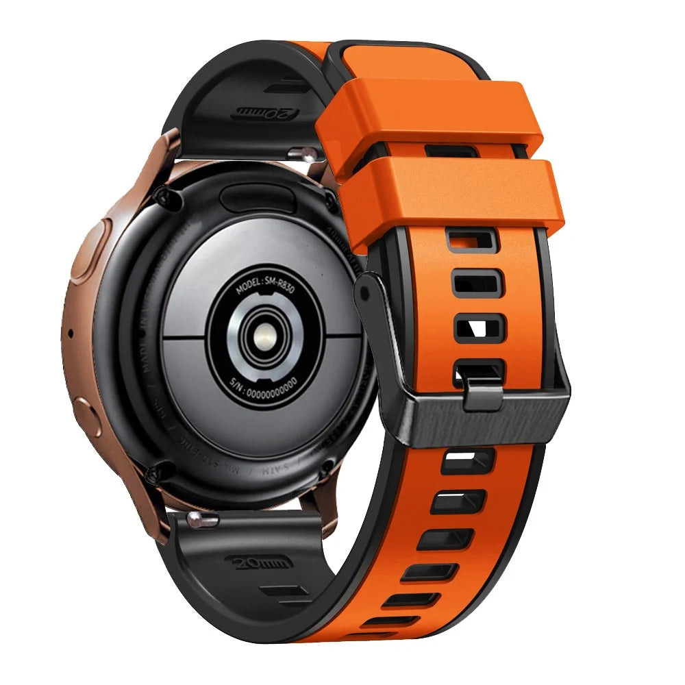 For Huawei Watch Buds / GT 3 SE / GT 3 Pro 46mm Silicone Watchband 22mm Dual Color Watch Strap - Orange / Black - 3