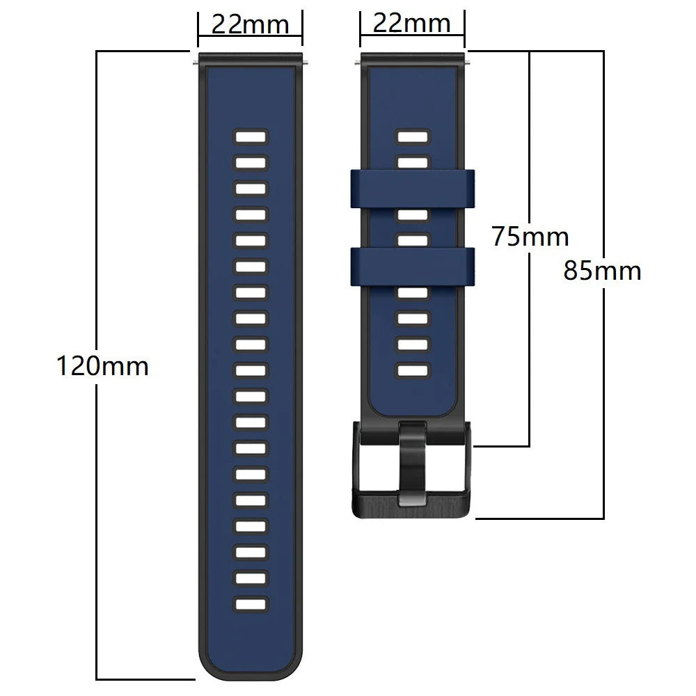 For Huawei Watch Buds / GT 3 SE / GT 3 Pro 46mm Silicone Watchband 22mm Dual Color Watch Strap - Orange / Black - 7