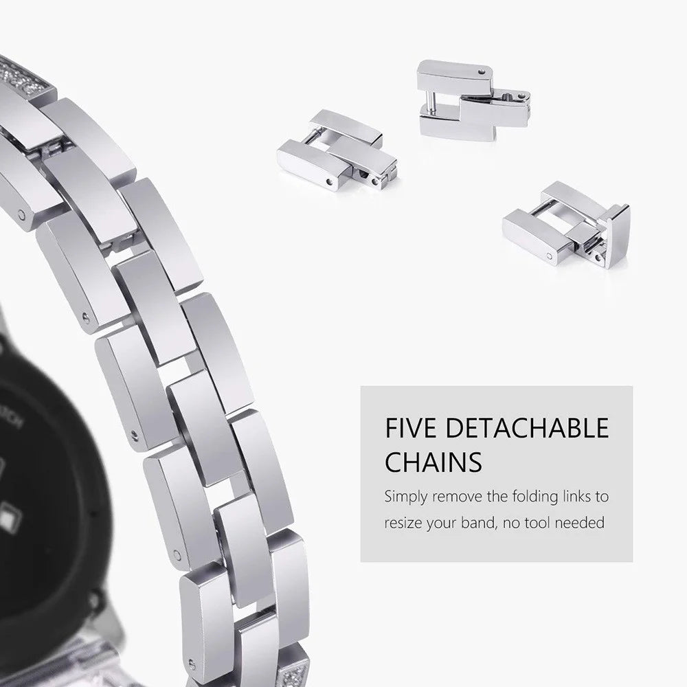 For Google Pixel Watch 4 41mm / Watch 3 41mm / Watch 2 / Watch Anti-Wear Metal Glittery Rhinestone Watch Strap - Silver - 3