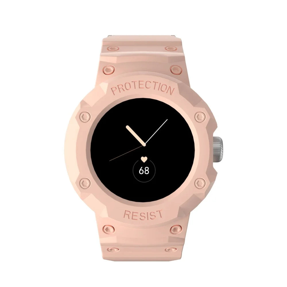 For Google Pixel Watch 4 41mm / Watch 3 41mm / Watch 2 / Watch Integrated Design Soft TPU Replacement Watch Strap with Watch Case - Pink - 3