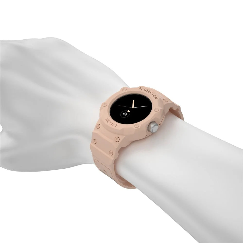 For Google Pixel Watch 4 41mm / Watch 3 41mm / Watch 2 / Watch Integrated Design Soft TPU Replacement Watch Strap with Watch Case - Pink - 6