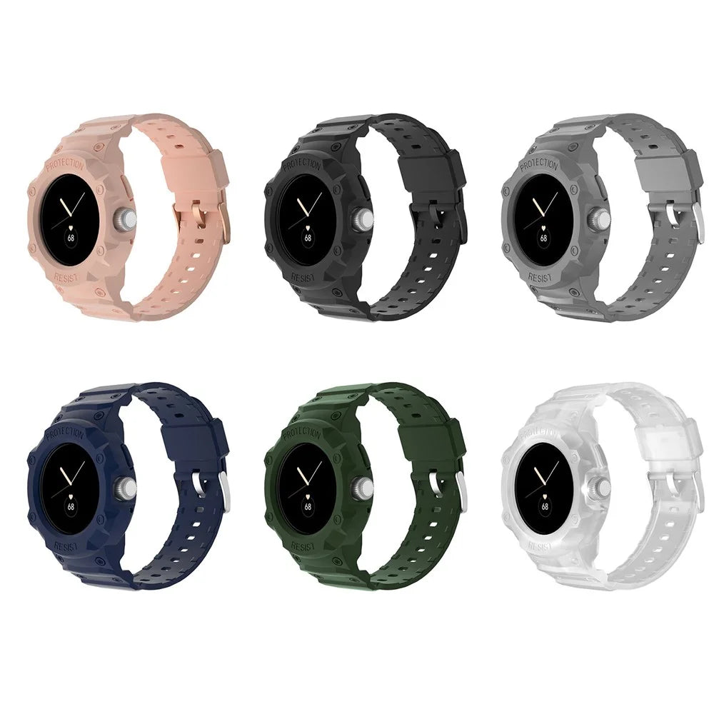 For Google Pixel Watch 4 41mm / Watch 3 41mm / Watch 2 / Watch Integrated Design Soft TPU Replacement Watch Strap with Watch Case - Pink - 7