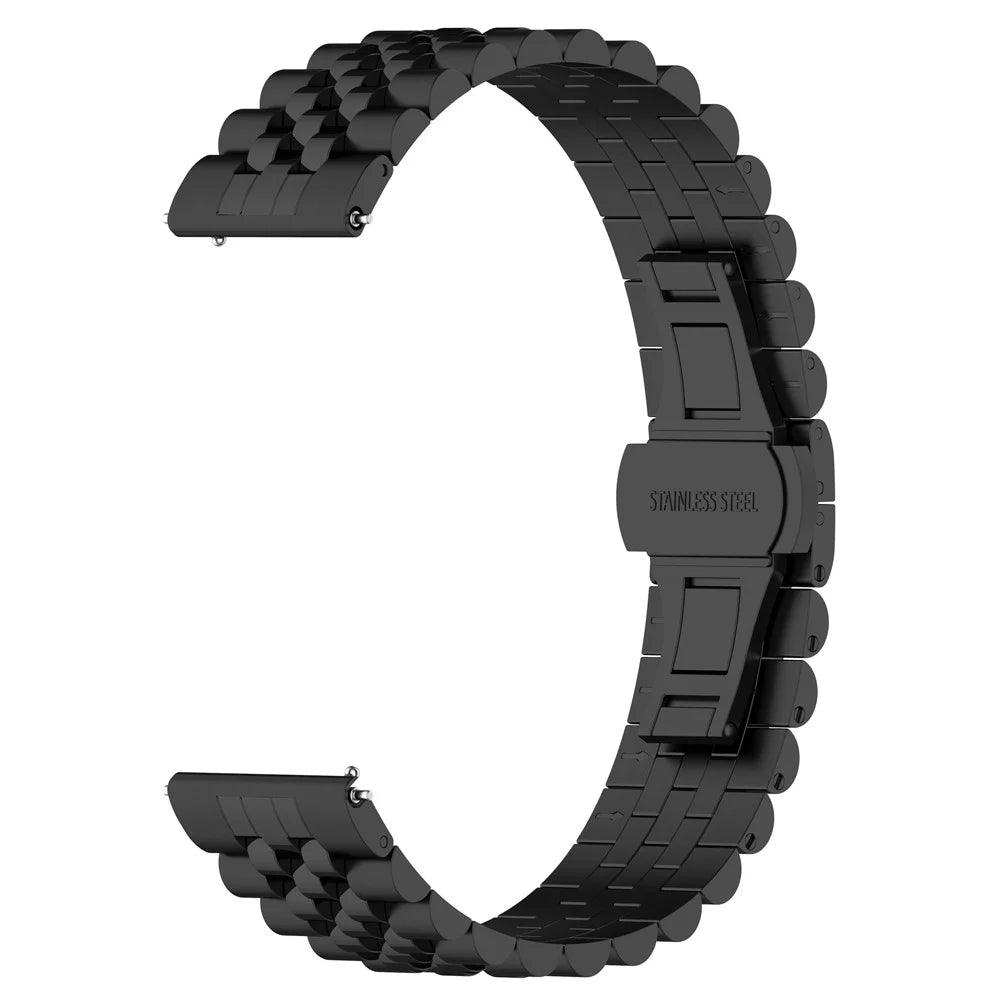 For Huawei Watch GT 4 46mm / Watch 4 / Garmin Forerunner 570 47mm / Forerunner 265 Watchband 22mm Stainless Steel Watch Strap - Black - 2