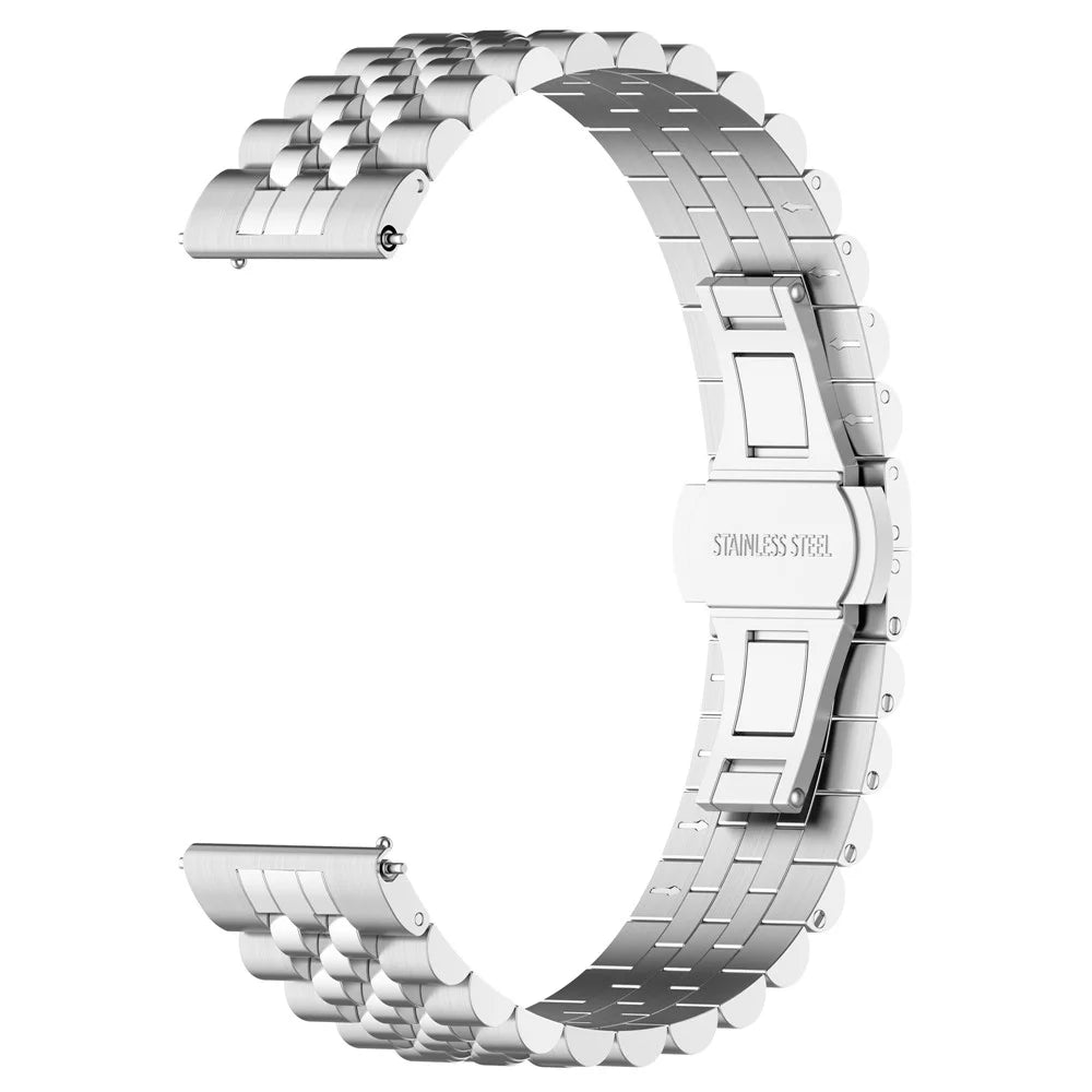 For Garmin Forerunner 265S / 255S / Vivoactive 4S Stainless Steel Watch Strap 18mm Watchband with Tool, Spring Bar - Silver - 2