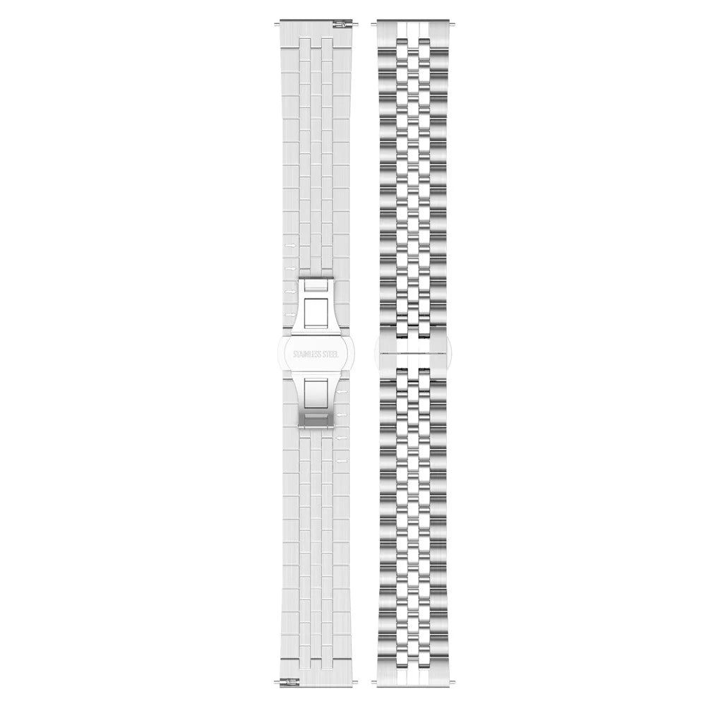 For Garmin Forerunner 265S / 255S / Vivoactive 4S Stainless Steel Watch Strap 18mm Watchband with Tool, Spring Bar - Silver - 4