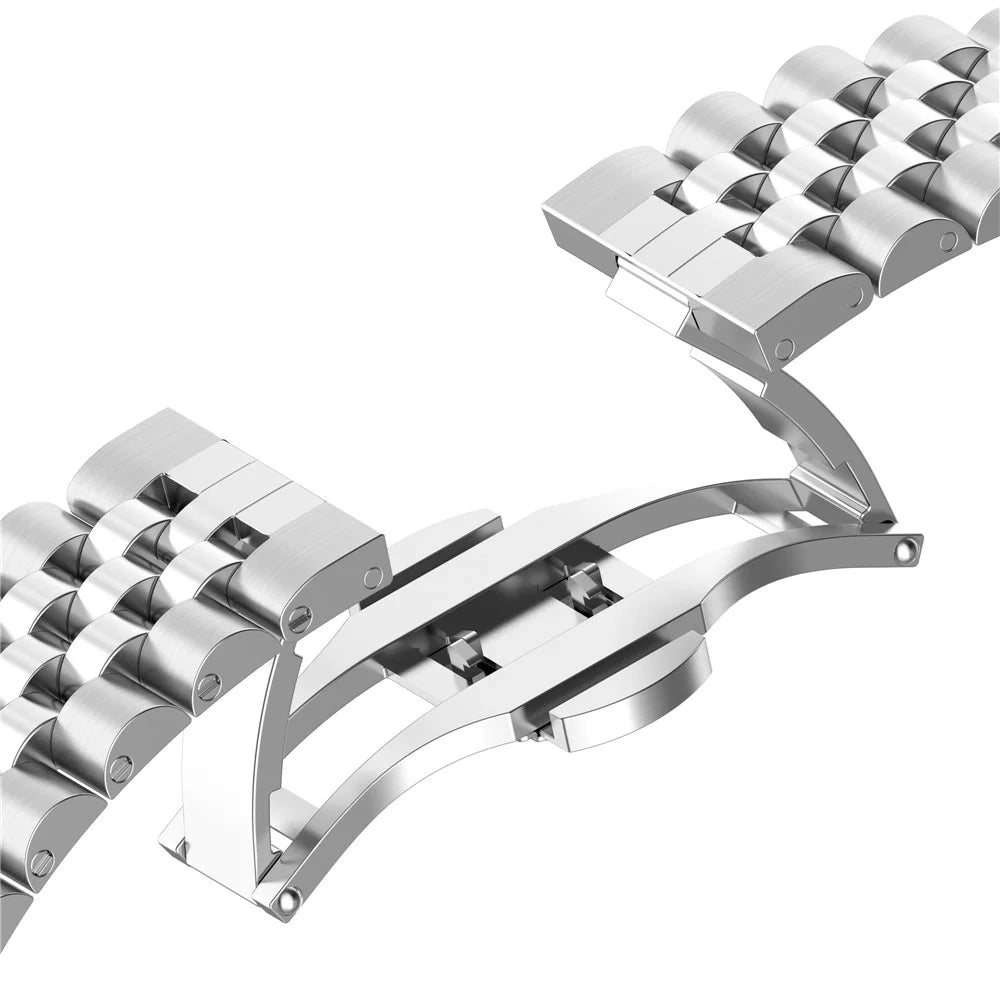 For Garmin Forerunner 265S / 255S / Vivoactive 4S Stainless Steel Watch Strap 18mm Watchband with Tool, Spring Bar - Silver - 7