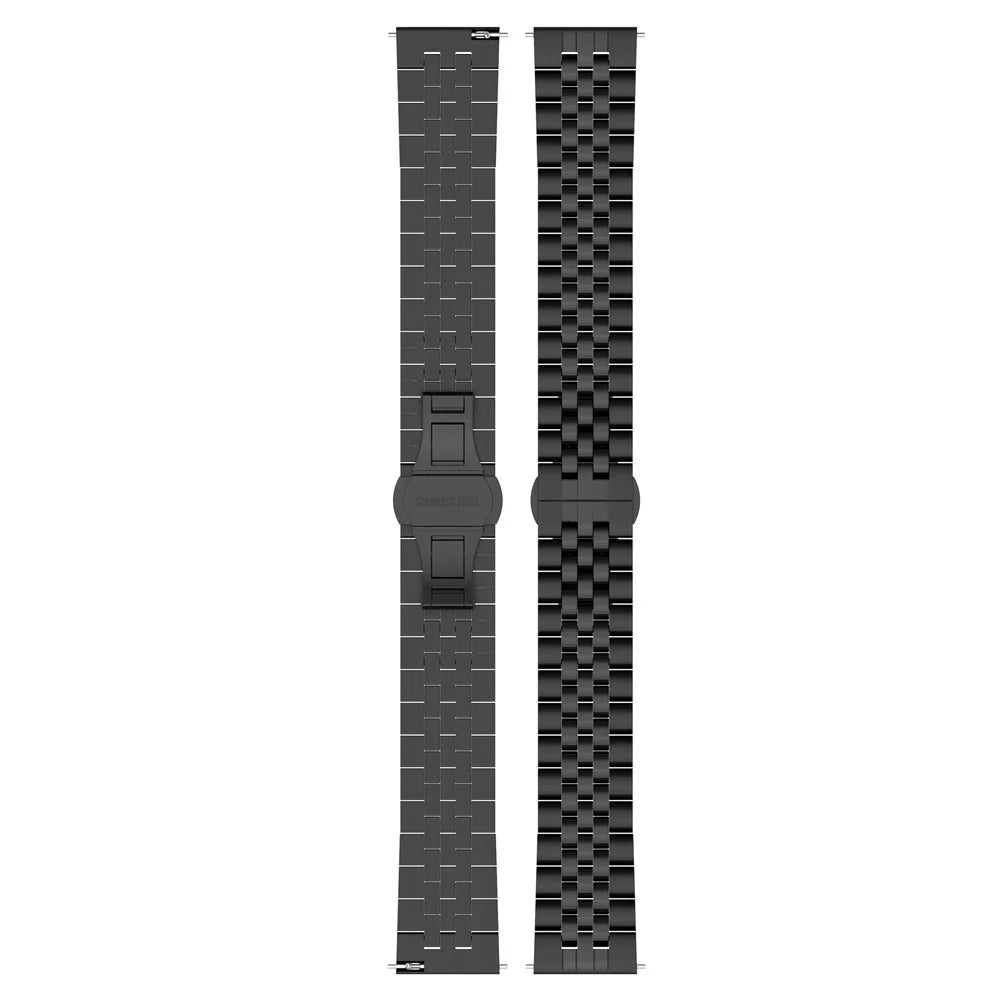 For Huawei Watch GT 4 41mm / Garmin Forerunner 265S / 255S / Vivoactive 4S Watch Strap with Tool, Spring Bar 18mm Stainless Steel Watch Band - Black - 3