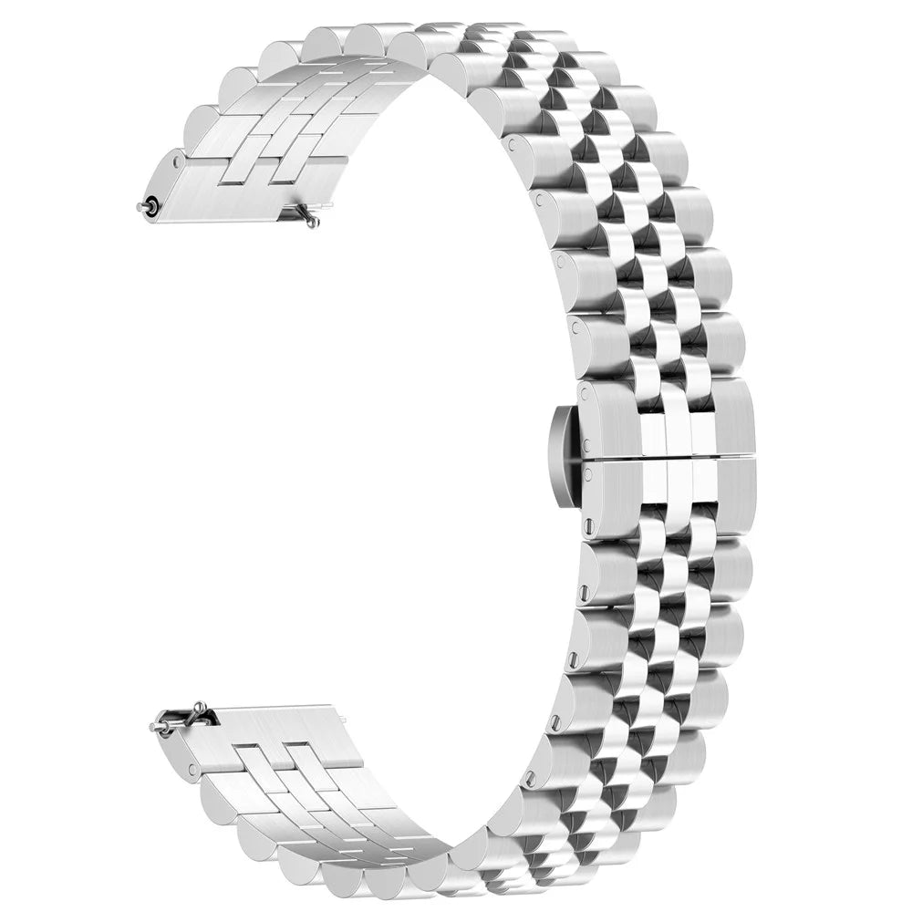 For Huawei Watch GT 4 46mm / Garmin Forerunner 955 / 965 / 945 / 265 Watch Strap with Tool, Spring Bar Stainless Steel 22mm Watch Band - Silver - 2