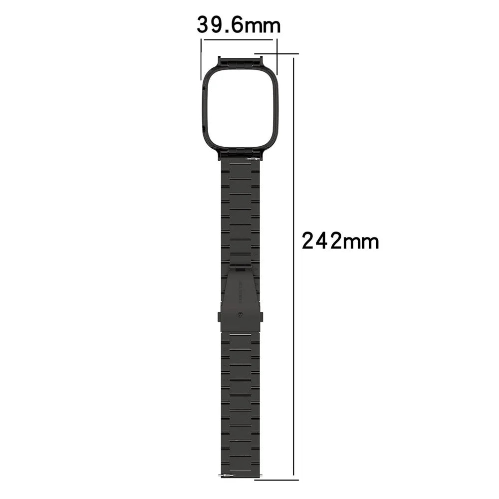 For Xiaomi Redmi Watch 3 / Mi Watch Lite 3 Stainless Steel Watchband 3 Beads Wrist Strap with Watch Case - Black - 7
