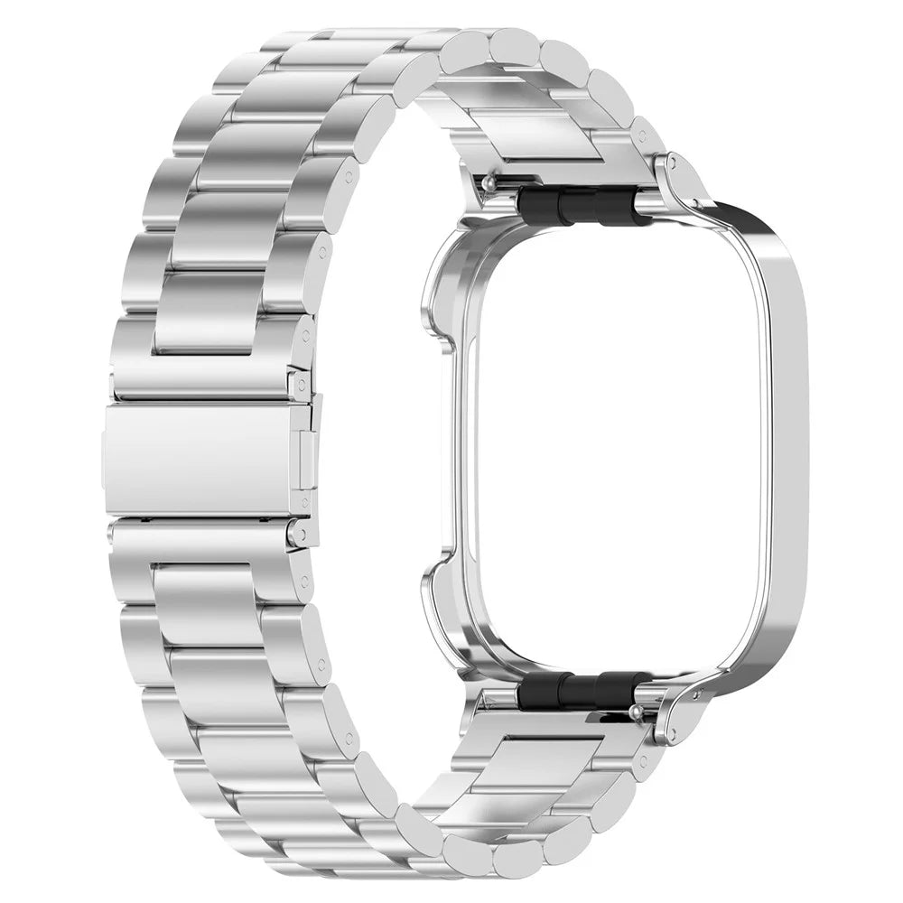 For Xiaomi Redmi Watch 3 / Mi Watch Lite 3 Watch Strap Stainless Steel 20mm Watch Band with Watch Case - Silver - 4