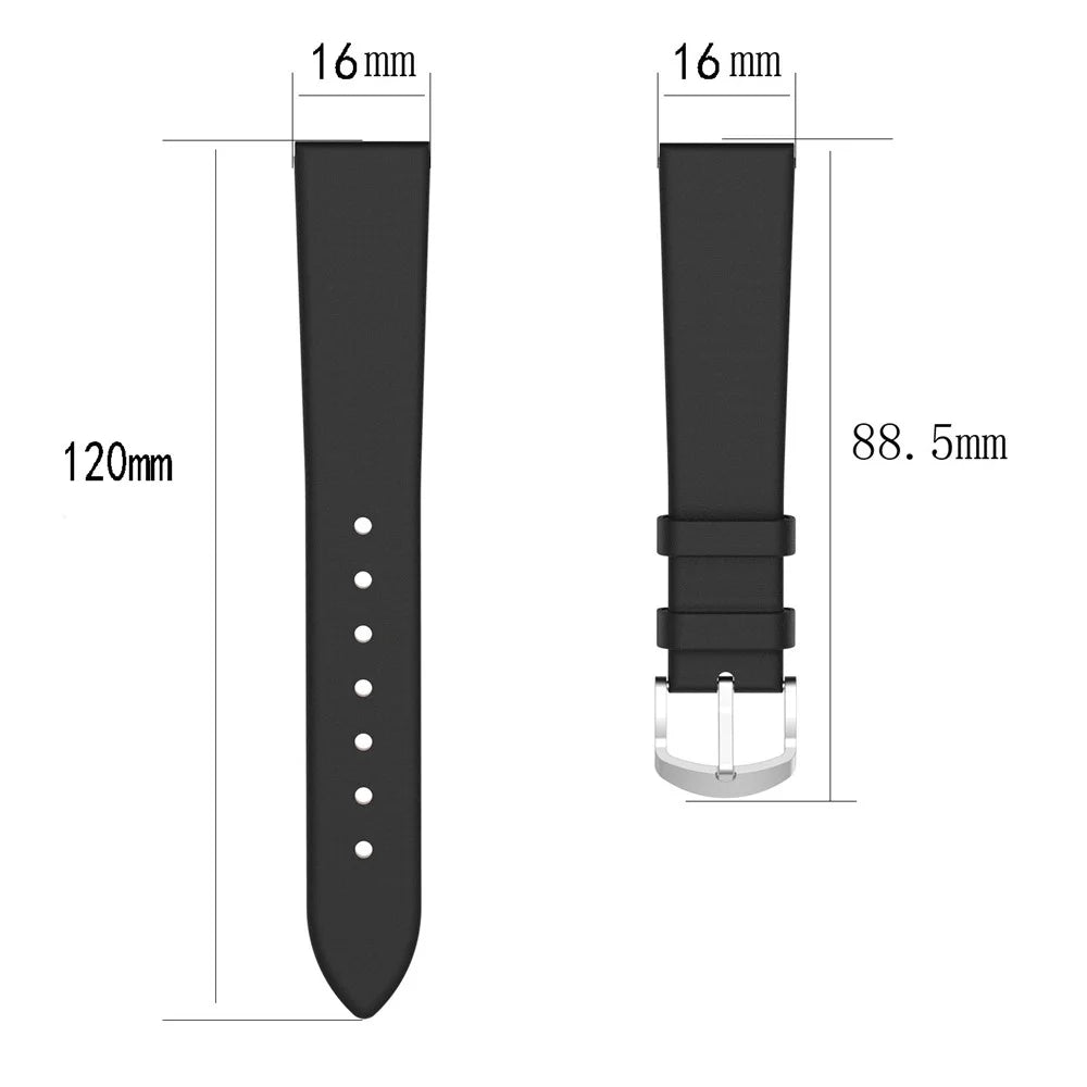 For Huawei Band 6 / 6 Pro / Honor Band 6 / 7 Leather Watch Band Adjustable Wrist Strap, Black Connector - White - 4