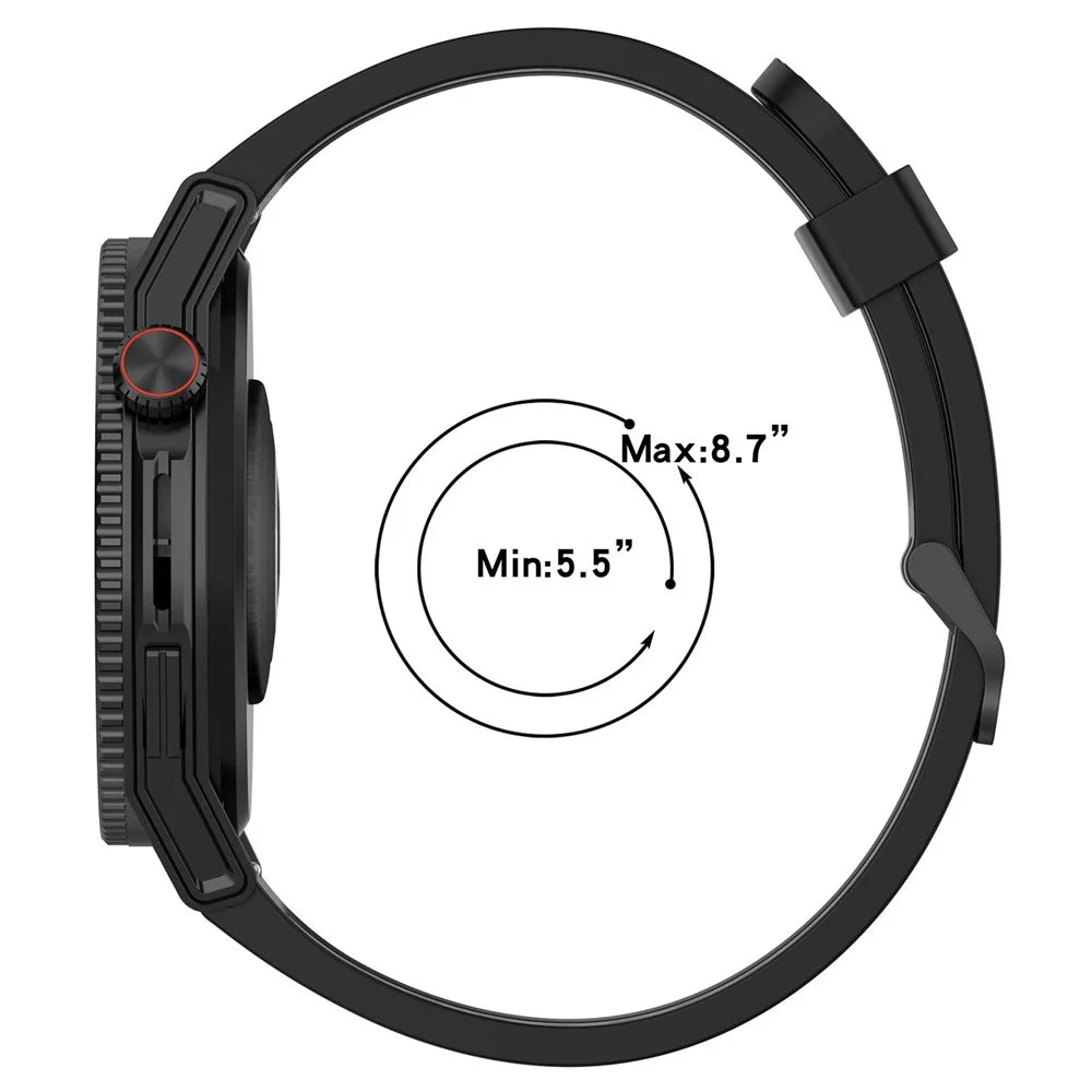 For Huawei Watch GT 3 SE / Samsung Galaxy Watch3 45mm Silicone Watch Band 22mm Dual Color Stripes Wrist Strap - Black / Lime - 6