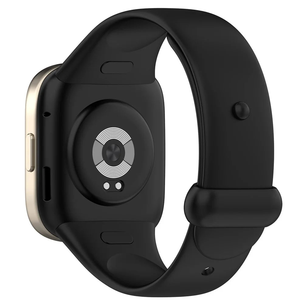 For Xiaomi Redmi Watch 3 / Mi Watch Lite 3 Silicone Watch Strap Snap Button Adjustable Watch Band - Black - 1