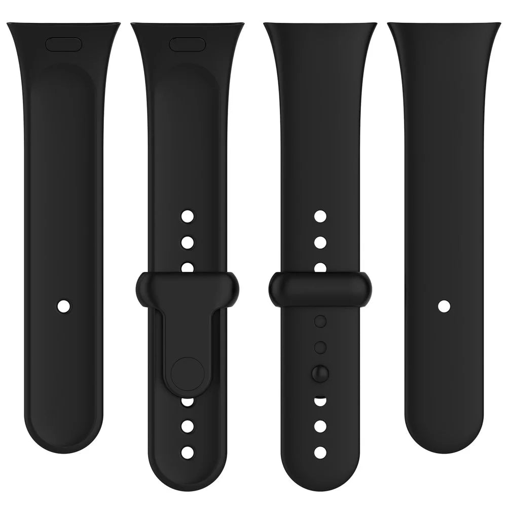 For Xiaomi Redmi Watch 3 / Mi Watch Lite 3 Silicone Watch Strap Snap Button Adjustable Watch Band - Black - 4