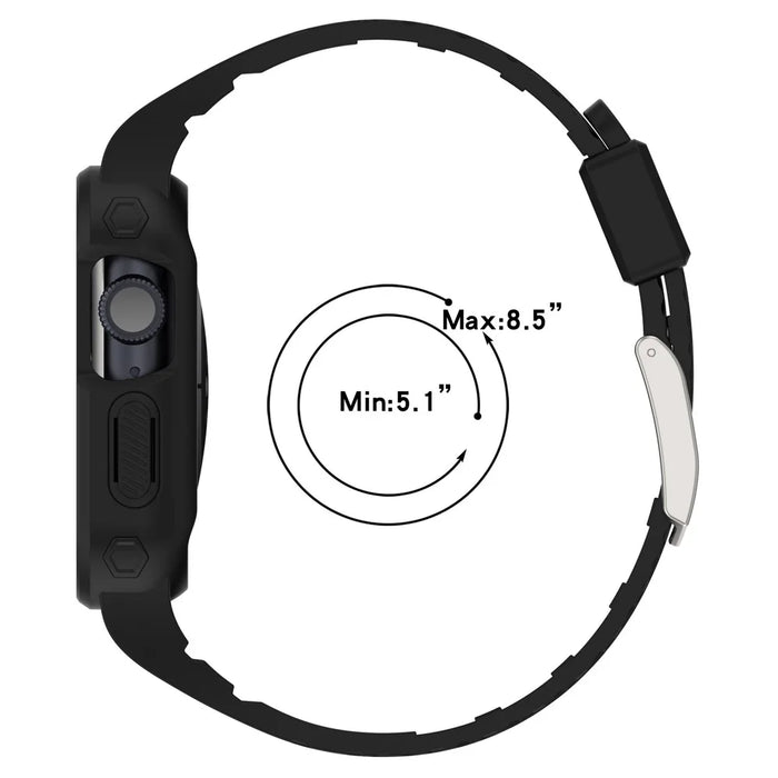TPE Watch Strap for Apple Watch Ultra 49mm Integral Watch Band with Case - Black - 5