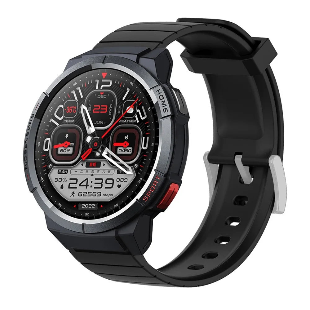 For Mibro Watch GS Silicone Watch Band Adjustable Wrist Strap Replacement - Black - 4