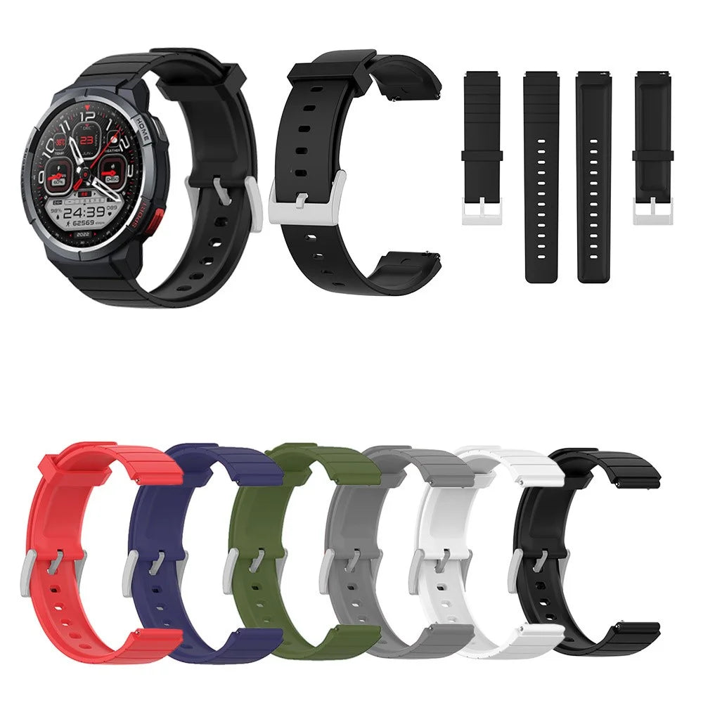 For Mibro Watch GS Silicone Watch Band Adjustable Wrist Strap Replacement - Black - 5