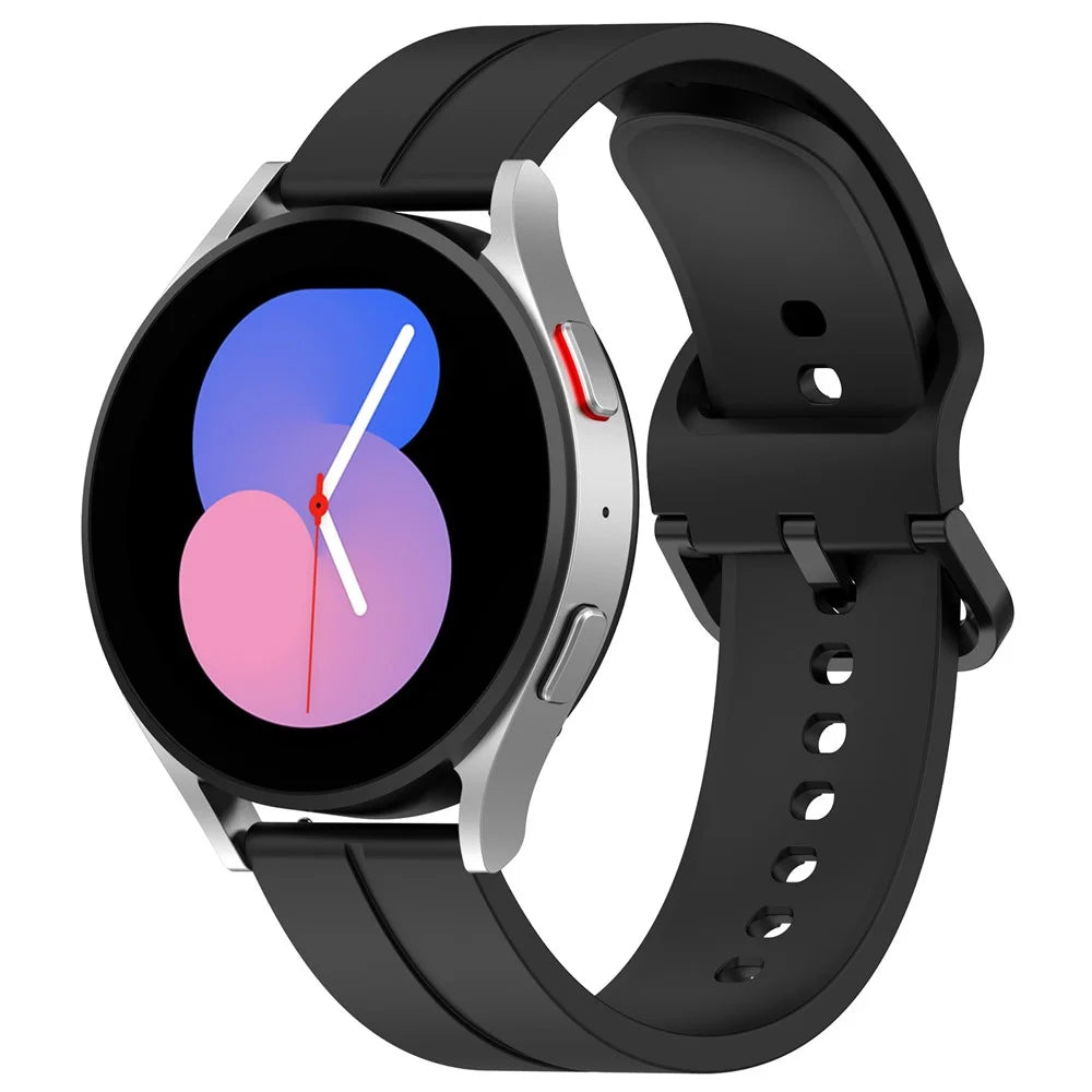 For Samsung Galaxy Watch 5 / Huawei Watch GT3 42mm / Huami Amazfit GTR Mini (A2174) Universal Silicone Watch Band 20mm Watch Strap - Black - 5