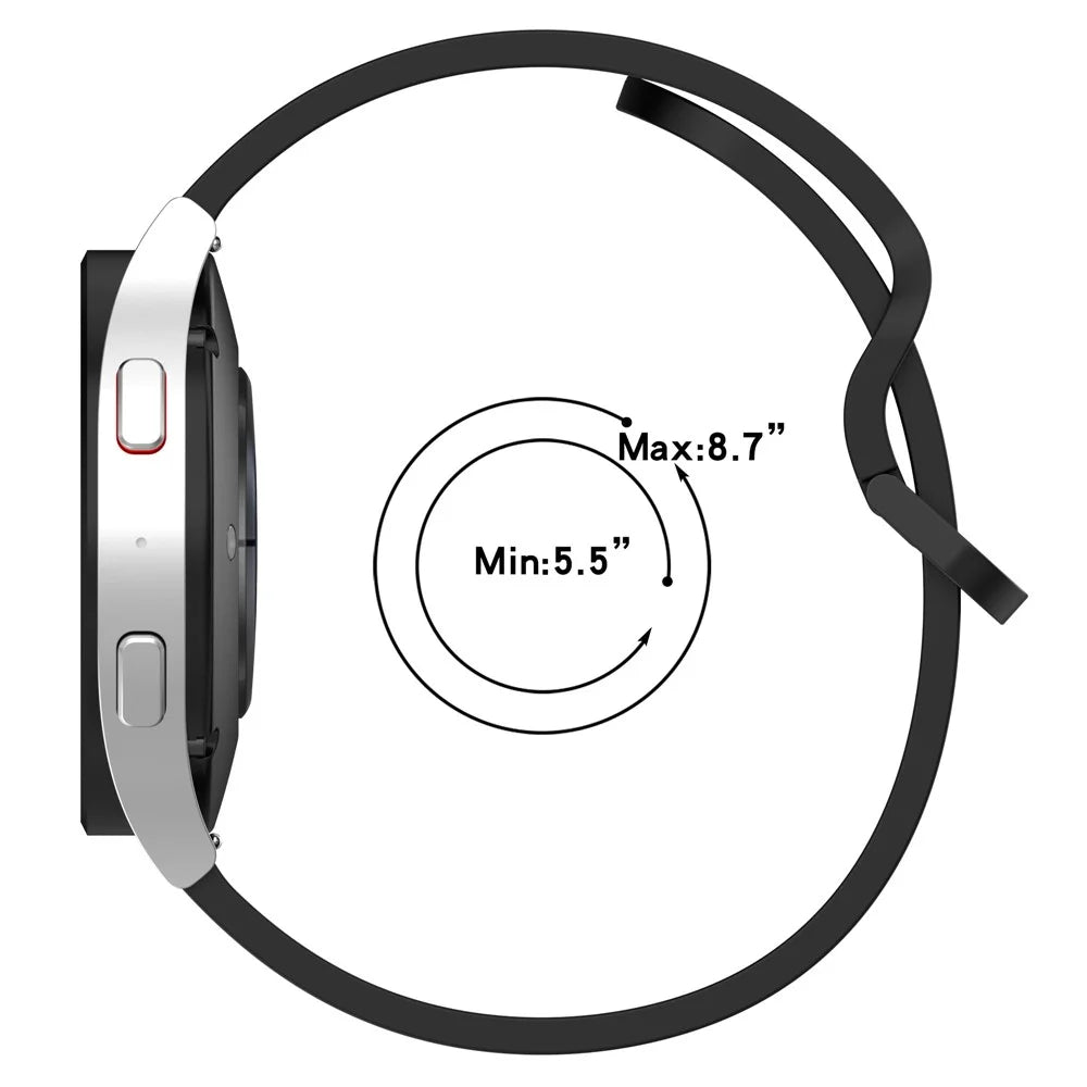 For Samsung Galaxy Watch 5 / Huawei Watch GT3 42mm / Huami Amazfit GTR Mini (A2174) Universal Silicone Watch Band 20mm Watch Strap - Black - 6