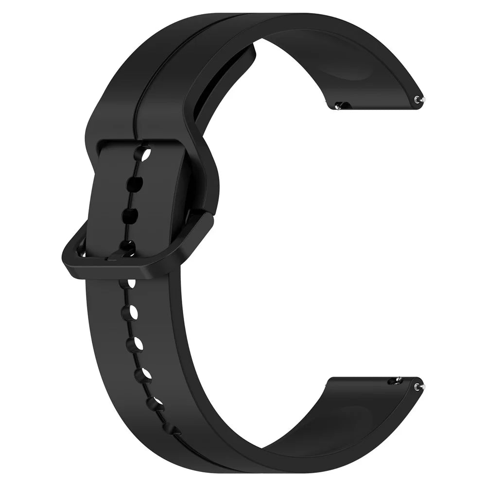 For Samsung Galaxy Watch3 45mm / Huawei Watch GT 3 SE Universal Watch Strap 22mm Silicone Adjustable Wrist Band - Black - 2