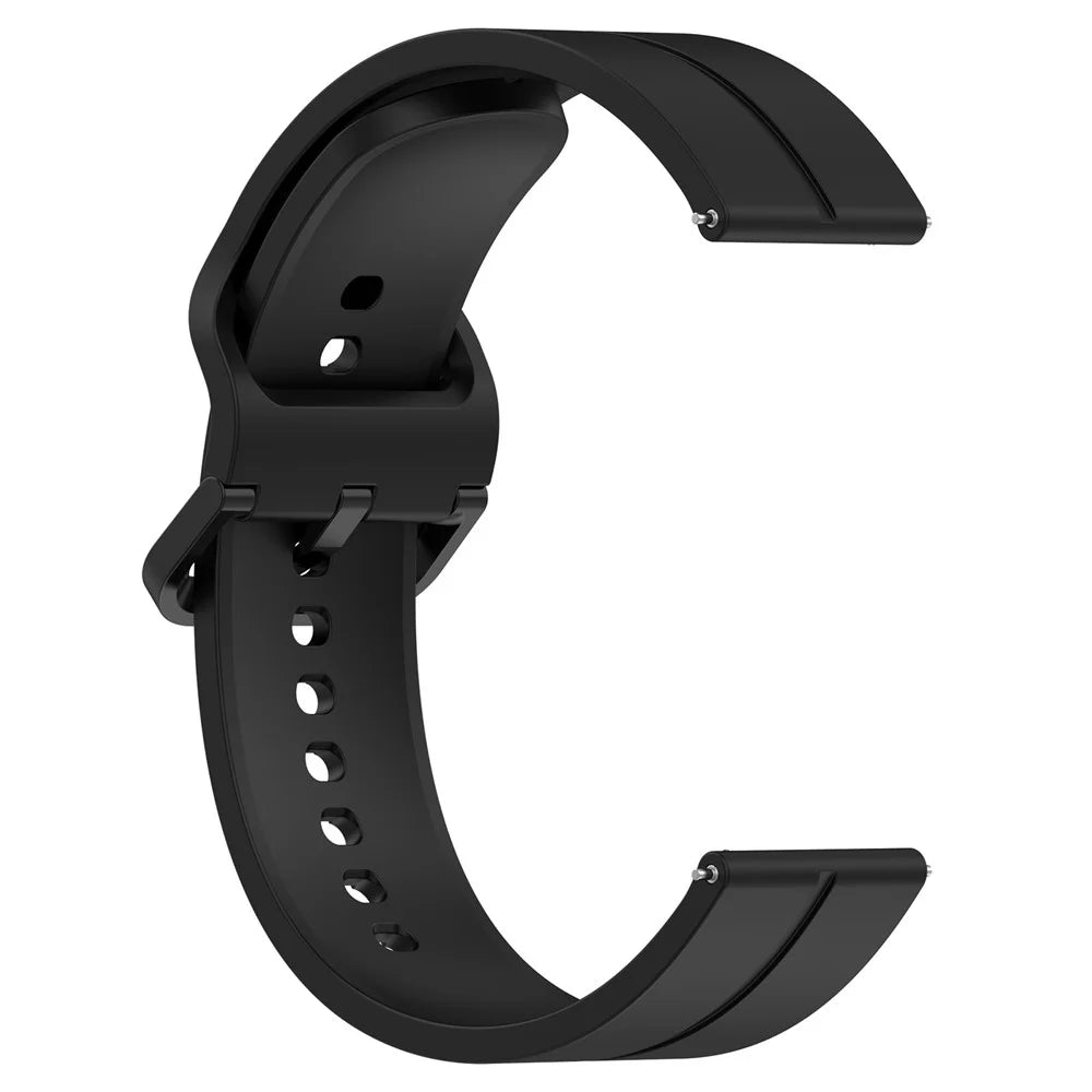 For Samsung Galaxy Watch3 45mm / Huawei Watch GT 3 SE Universal Watch Strap 22mm Silicone Adjustable Wrist Band - Black - 3