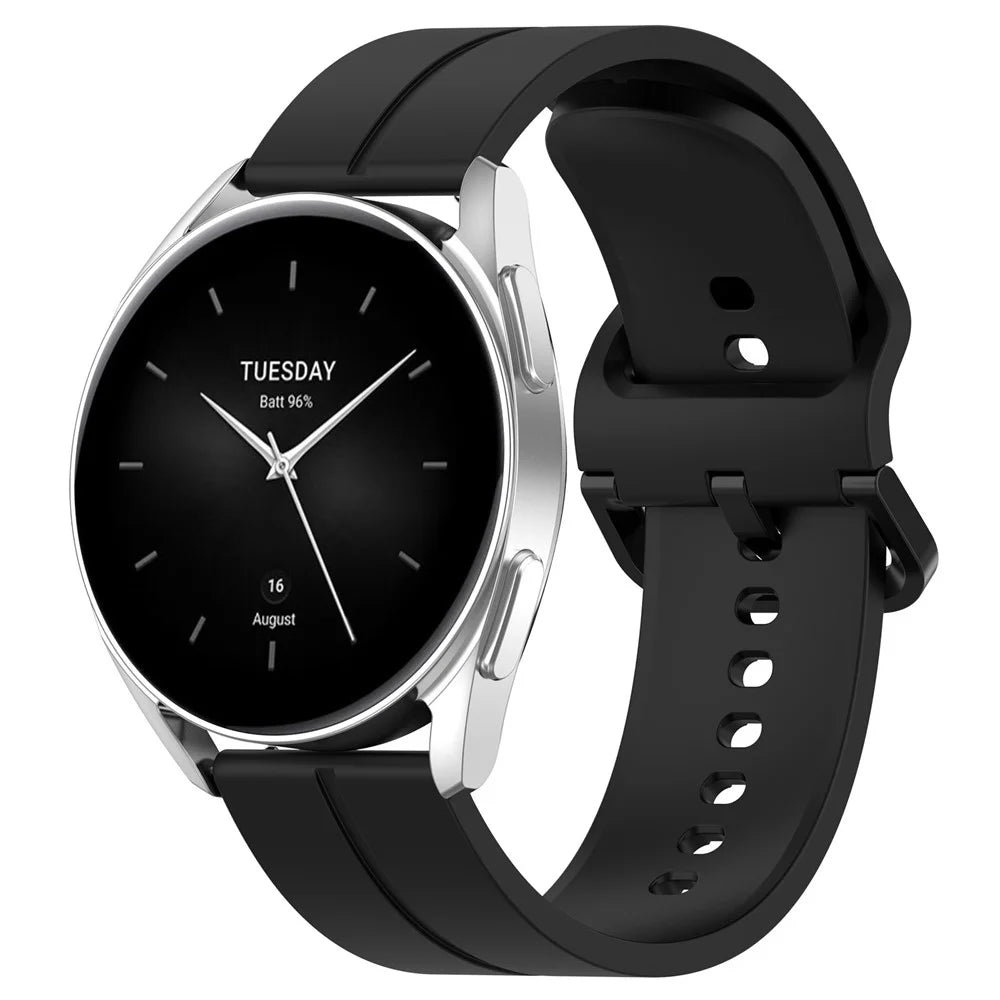 For Samsung Galaxy Watch3 45mm / Huawei Watch GT 3 SE Universal Watch Strap 22mm Silicone Adjustable Wrist Band - Black - 5