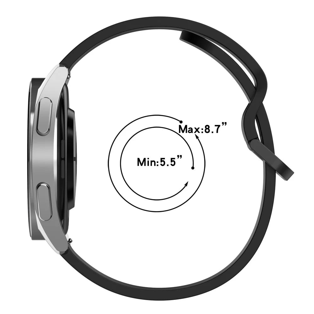 For Samsung Galaxy Watch3 45mm / Huawei Watch GT 3 SE Universal Watch Strap 22mm Silicone Adjustable Wrist Band - Black - 6