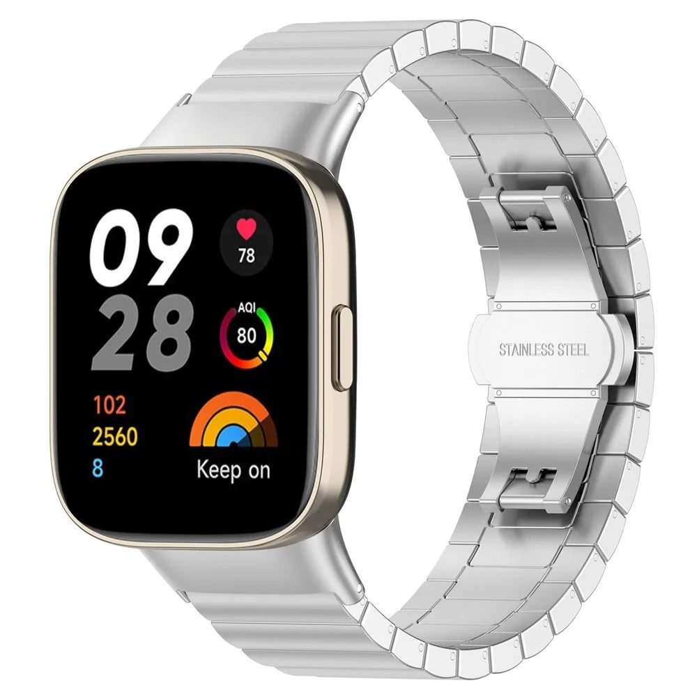 For Xiaomi Redmi Watch 3  /  Mi Watch Lite 3 Smart Watch Wrist Strap 20mm Stainless Steel Watchband - Silver - 5