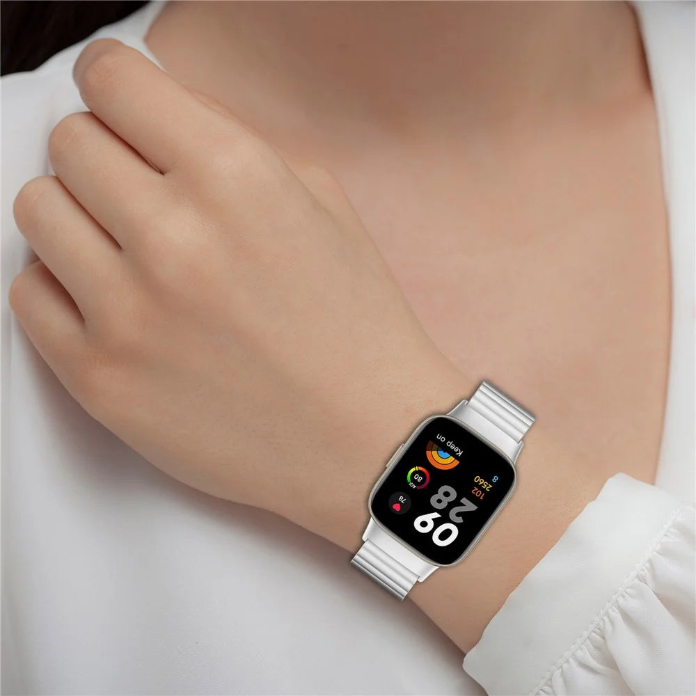 For Xiaomi Redmi Watch 3  /  Mi Watch Lite 3 Smart Watch Wrist Strap 20mm Stainless Steel Watchband - Silver - 6