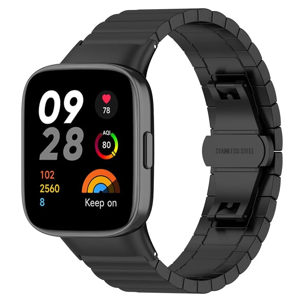 Stainless Steel Watchband for Xiaomi Redmi Watch 3  /  Mi Watch Lite 3 Smart Watch 20mm Wrist Strap - Black - 5
