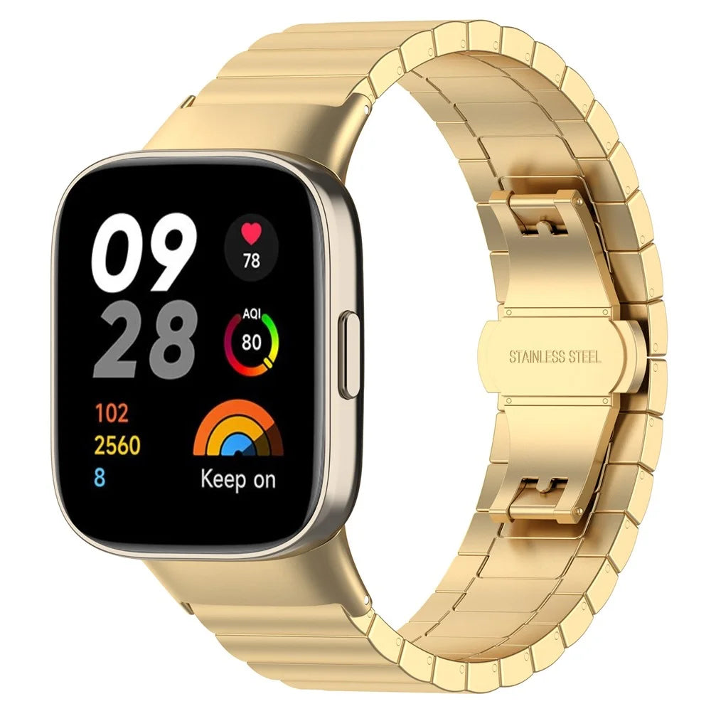 Watch Strap for Xiaomi Redmi Watch 3  /  Mi Watch Lite 3 Watchband 20mm Stainless Steel Wristband - Gold - 5