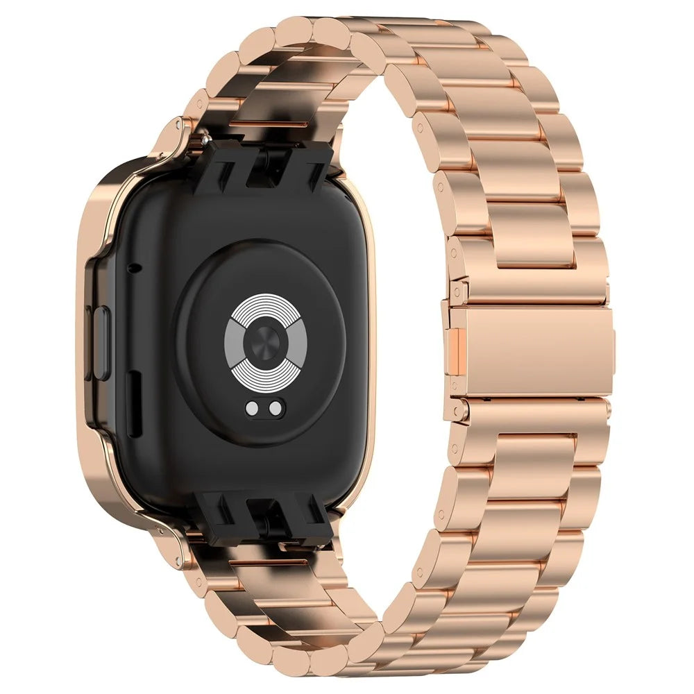 For Xiaomi Redmi Watch 3  /  Mi Watch Lite 3 Stainless Steel Watchband 20mm Wrist Strap with Watch Case - Rose Gold - 3