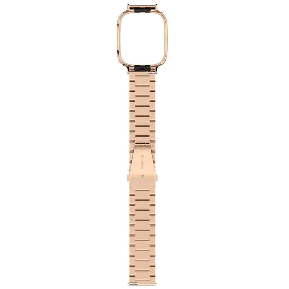 For Xiaomi Redmi Watch 3  /  Mi Watch Lite 3 Stainless Steel Watchband 20mm Wrist Strap with Watch Case - Rose Gold - 5