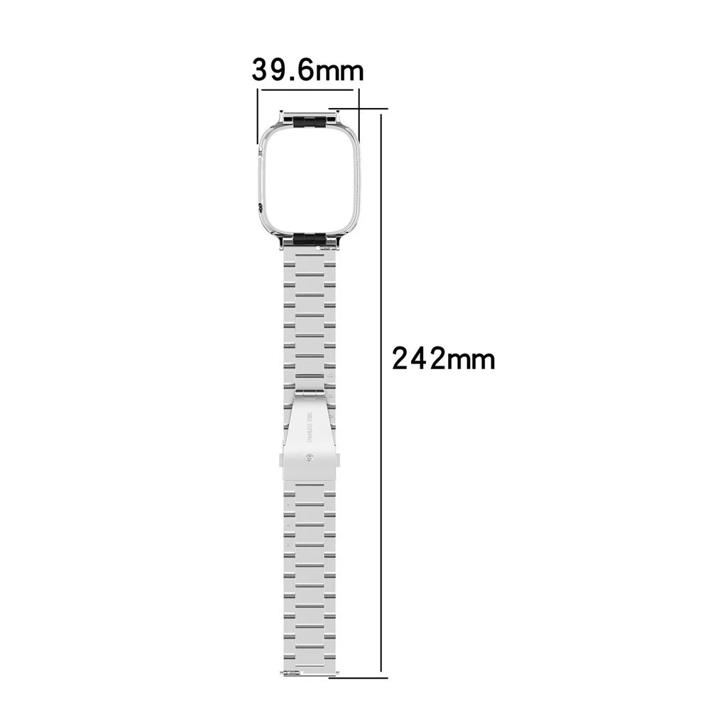 For Xiaomi Redmi Watch 3  /  Mi Watch Lite 3 Stainless Steel Watchband 20mm Wrist Strap with Watch Case - Rose Gold - 6