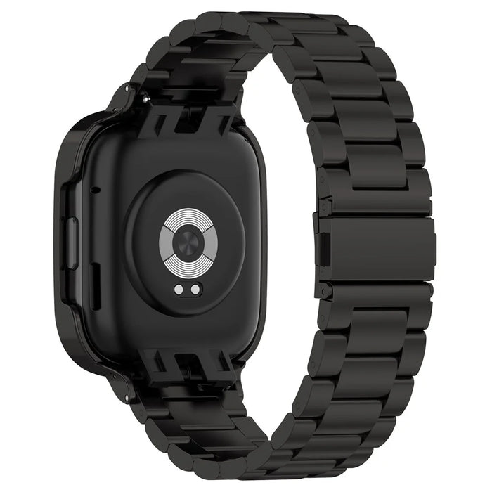For Xiaomi Redmi Watch 3  /  Mi Watch Lite 3 Wrist Strap, 20mm Stainless Steel Watchband with Watch Case - Black - 3