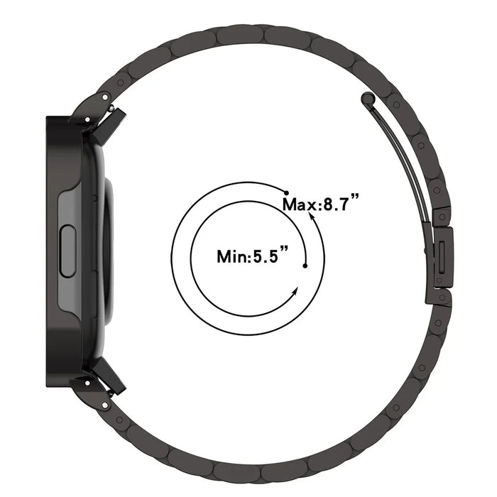 For Xiaomi Redmi Watch 3  /  Mi Watch Lite 3 Wrist Strap, 20mm Stainless Steel Watchband with Watch Case - Black - 7