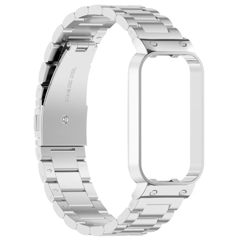 For Xiaomi Redmi Band 2 Stainless Steel Watch Band 18mm 5-Bead Watch Strap with Watch Case - Silver - 2