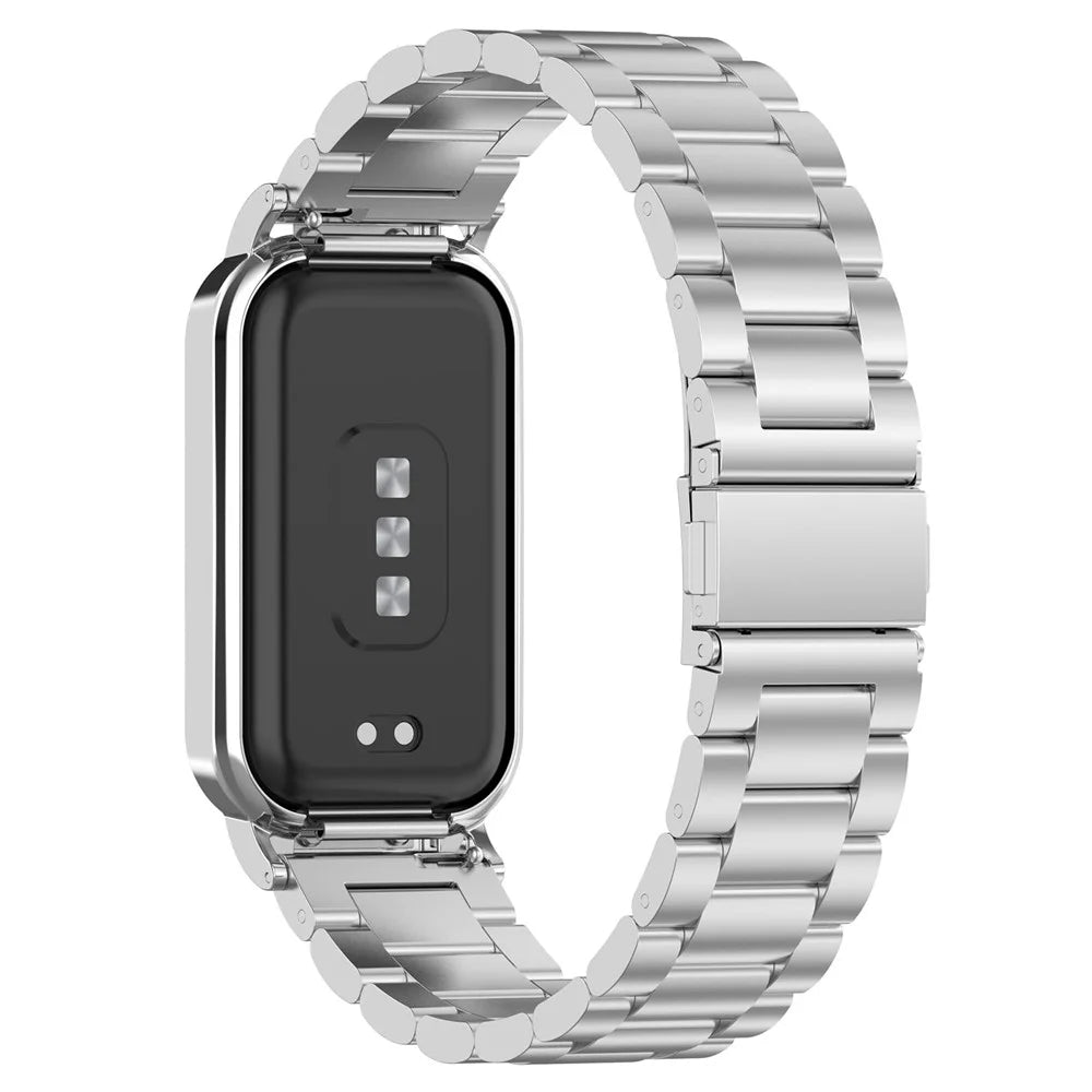 For Xiaomi Redmi Band 2 Stainless Steel Watch Band 18mm 5-Bead Watch Strap with Watch Case - Silver - 3
