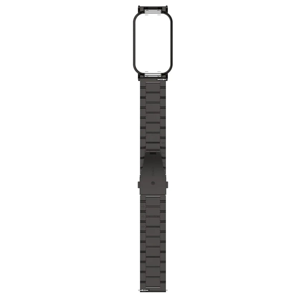 For Xiaomi Redmi Band 2 Watch Band 5-Bead Stainless Steel 18mm Watch Strap with Watch Case - Black - 4
