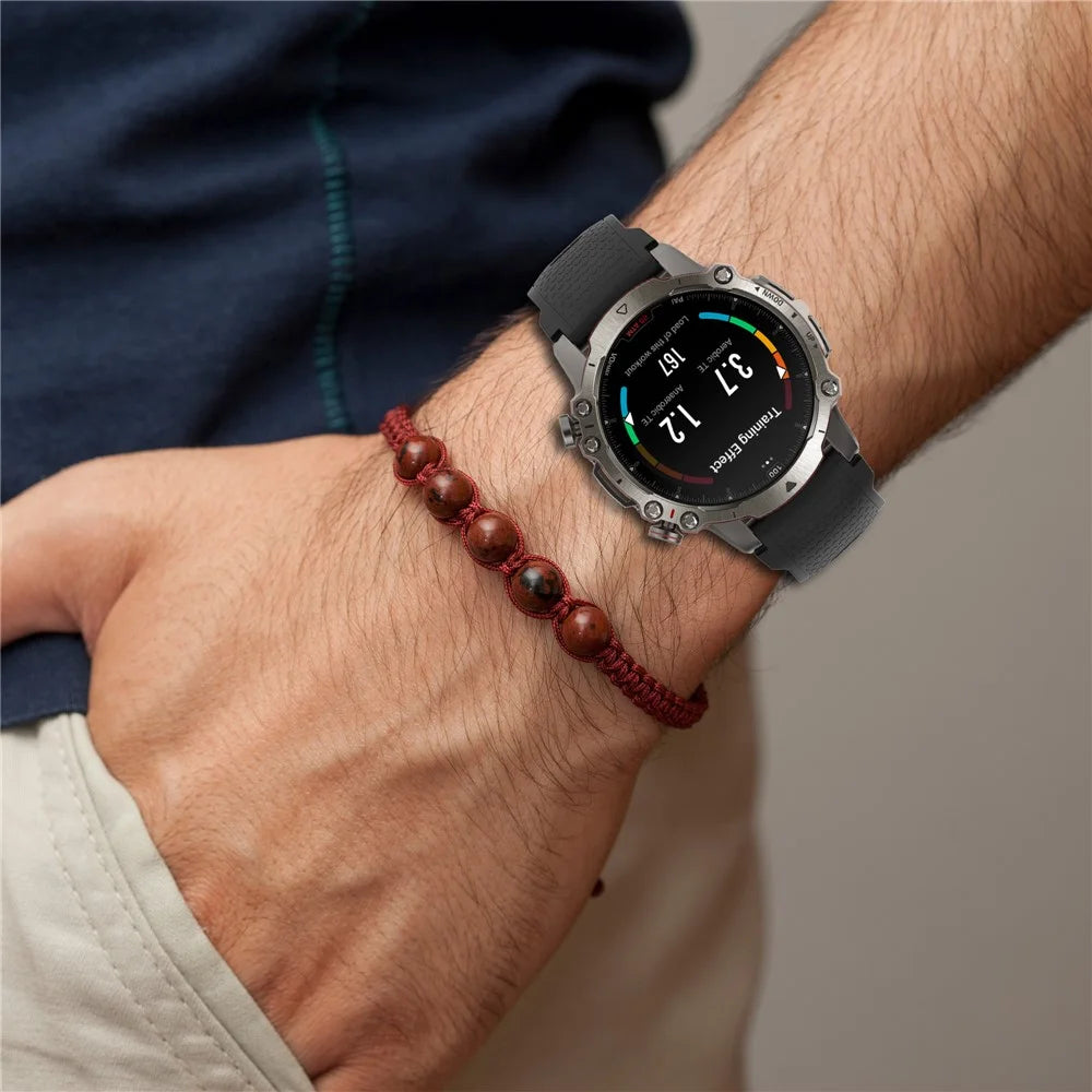 A2029 Quick Release Watch Strap for Huami Amazfit Falcon , 22mm Soft Silicone Replacement Watch Band - Black - 6