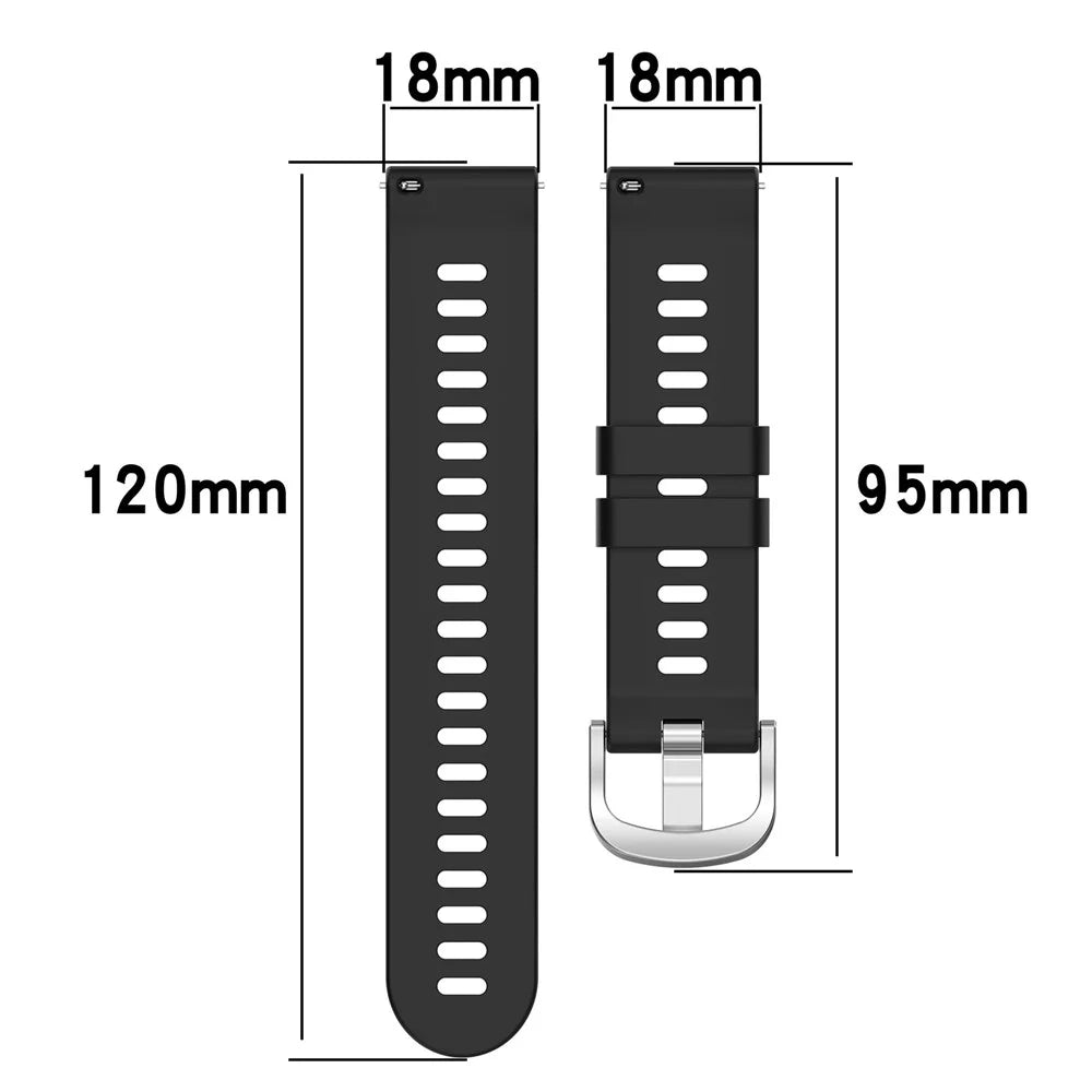 For Garmin Forerunner 256S Silicone Watch Strap 18mm Cross Stripe Replacement Strap - Black - 7