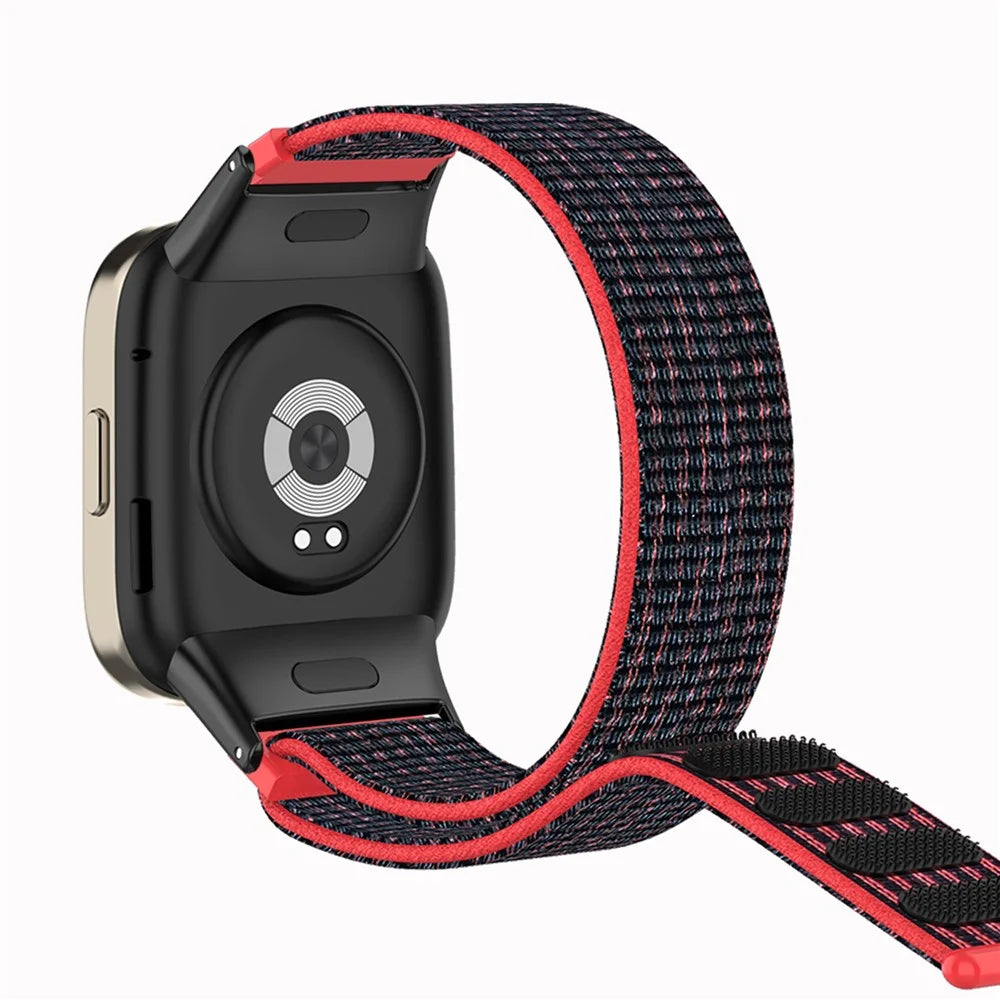 For Xiaomi Redmi Watch 3 Watch Band Adjustable Nylon Wrist Strap - Black / Red - 1