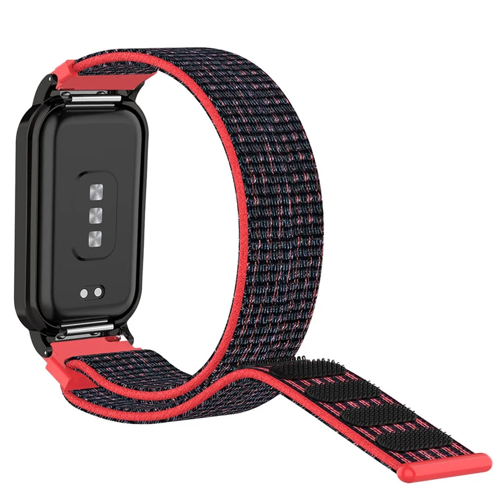 For Redmi Band 2 Breathable Watch Strap Flexible Nylon Bracelet Smart Watch Band for Women  /  Men - Black / Red - 1