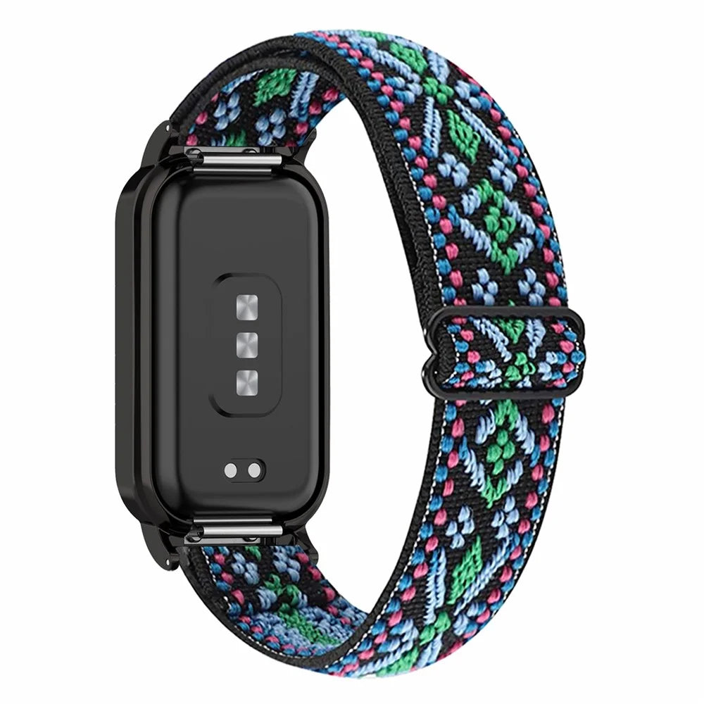 For Redmi Band 2 Adjustable Watch Strap Elastic Nylon Bracelet Smart Watch Breathable Band - Green - 1