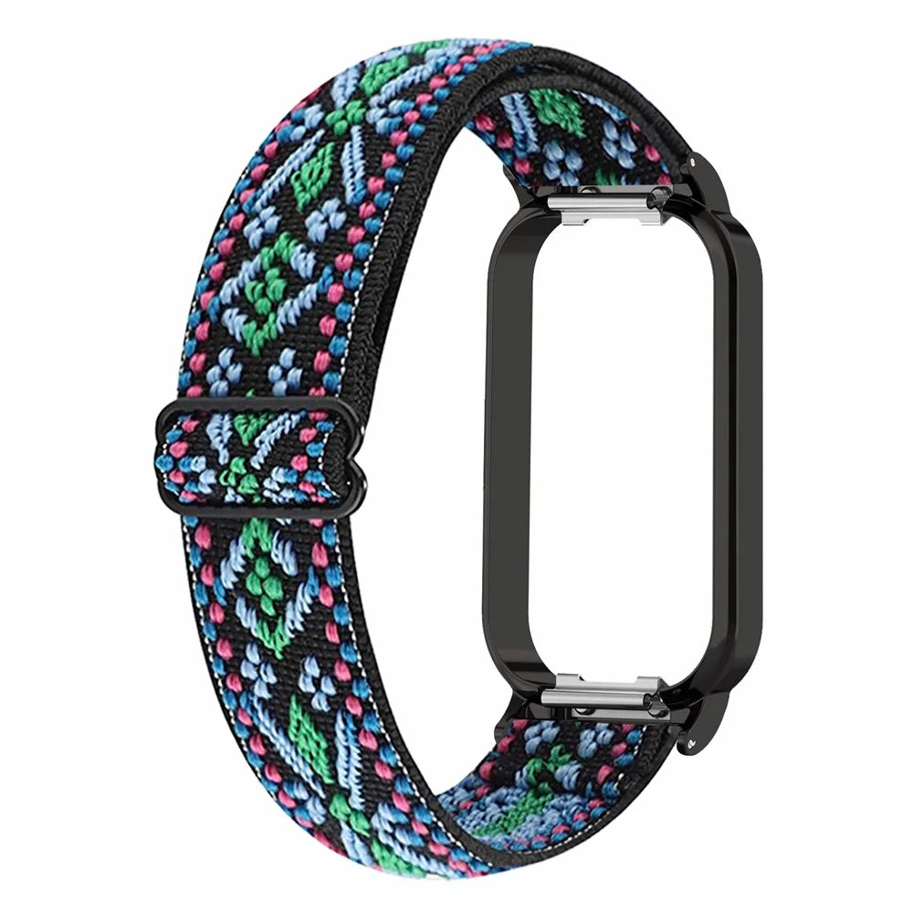 For Redmi Band 2 Adjustable Watch Strap Elastic Nylon Bracelet Smart Watch Breathable Band - Green - 2
